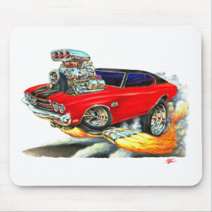 Tapis De Souris Voiture 1970 supérieure Rouge-Noire de Chevelle