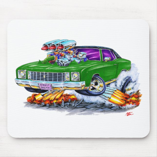 Tapis De Souris Voiture 1972 verte de Monte Carlo (Devant)