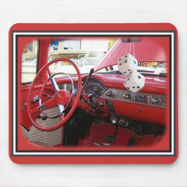 Tapis De Souris Voiture classique avec dés (Devant)