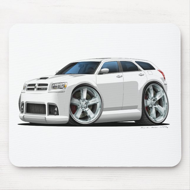 Tapis De Souris Voiture de blanc de magnum de Dodge (Devant)