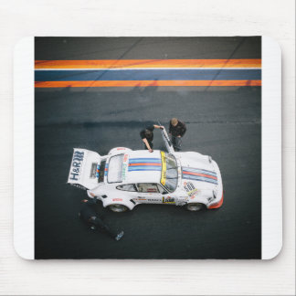 Tapis De Souris Voiture de course classique blanche