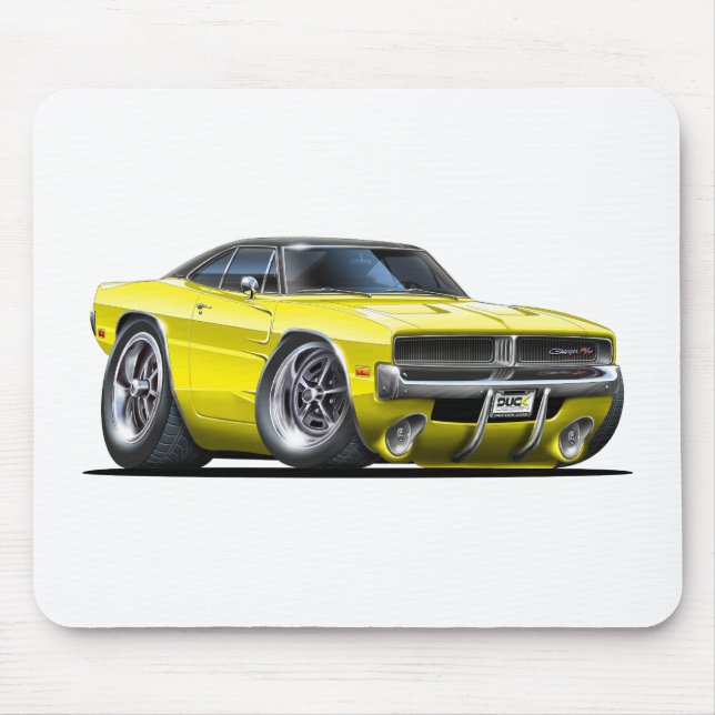 Tapis De Souris Voiture de jaune de chargeur de Dodge (Devant)