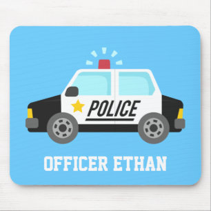 Tapis De Souris Voiture de police classique avec sirène pour enfan