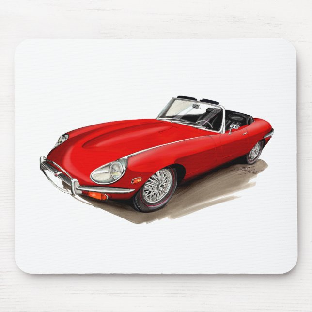 Tapis De Souris Voiture de rouge de Jaguar XKE (Devant)