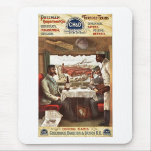 Tapis De Souris Voiture dinante de pullman sur le train 1894
