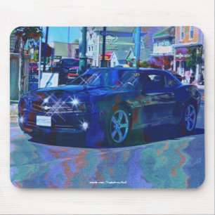 Tapis De Souris Voiture Noire classique Art Collectif Mousepad