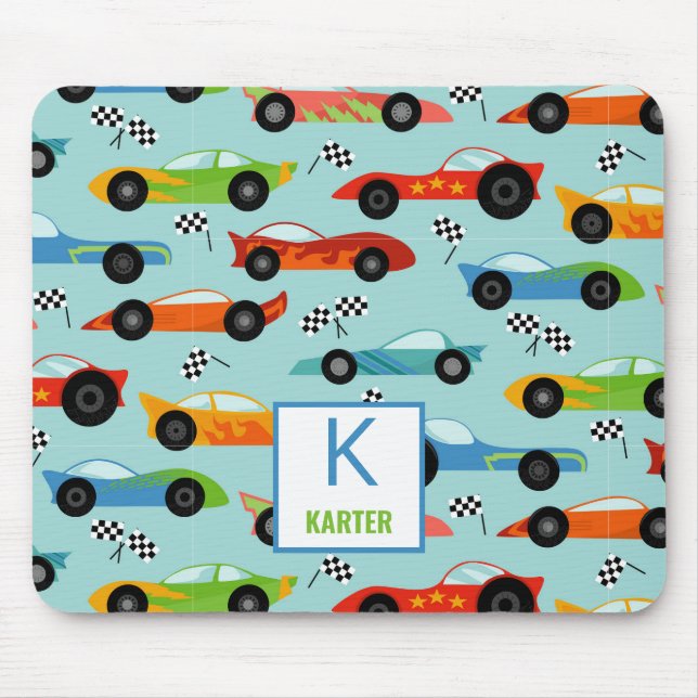 Tapis De Souris Voitures de course cool Enfants personnalisés (Devant)