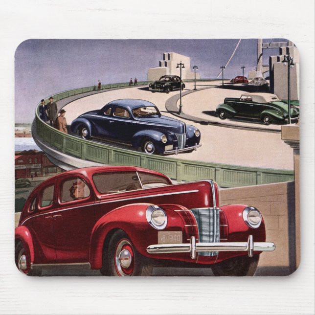 Tapis De Souris Voitures d'époque, Voyage sur la route des berline (Devant)