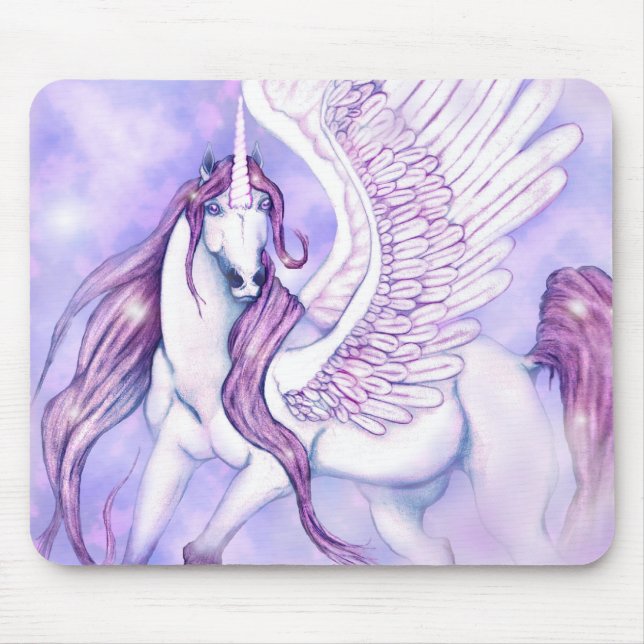 Tapis De Souris Vol de licornes de fantaisie (Devant)