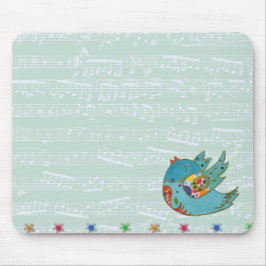 Tapis De Souris Vol et chant mignons d'oiseau