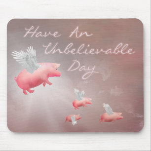 Tapis De Souris Voler des porcs jour incroyable
