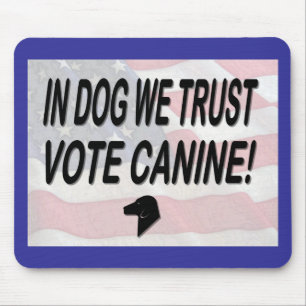 Tapis De Souris Votez Chien avec le drapeau américain Mousepad