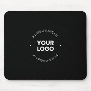 Tapis De Souris Votre logo d'entreprise & texte modifiable   Noir 