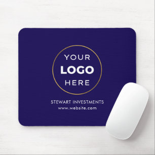 Tapis De Souris Votre logo entreprise corporate bleu marine