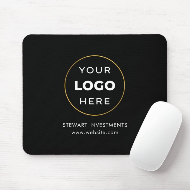 Tapis De Souris Votre logo entreprise société noir (Avec souris)
