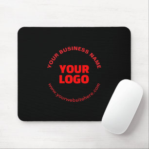 Tapis De Souris Votre logo et texte circulaire modifiable, rouge o