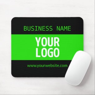 Tapis De Souris Votre logo ou image   Noir et vert brillant