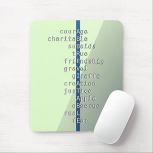 Tapis De Souris Votre nom ou message avec Crosswords ? Vert