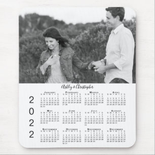 Tapis De Souris Votre photo et vos noms Calendrier personnalisé 2
