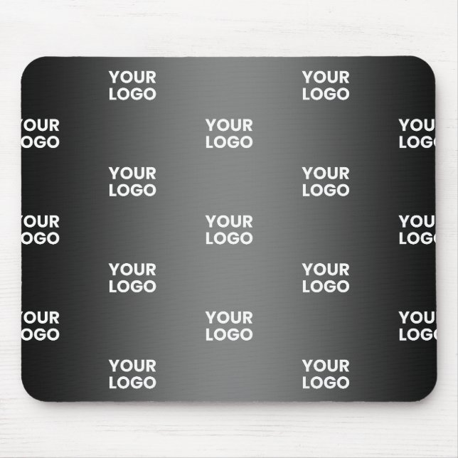 Tapis De Souris Votre simple logo répétitif | Gradient noir et gri (Devant)