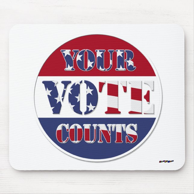 Tapis De Souris VOTRE VOTE COMPTE ! Arrondir avec le drapeau améri (Devant)
