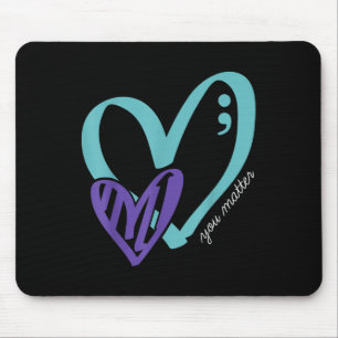 Tapis De Souris Vous Prévention du suicide Sensibilisation Turquoi
