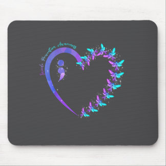 Tapis De Souris Vous Ruban de sensibilisation au violet sarcelle d