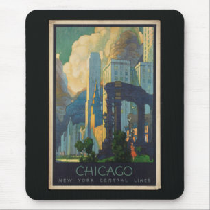 Tapis De Souris Voyage de Chicago Vintage