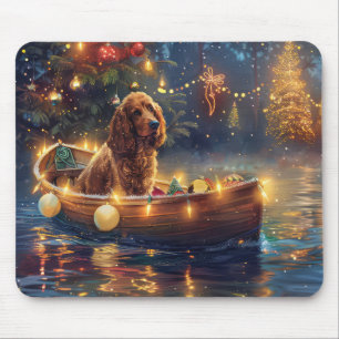 Tapis De Souris Voyage de Noël du Cocker Spaniel