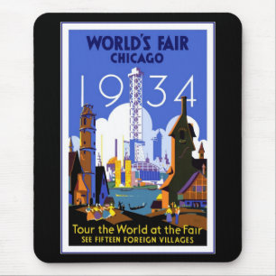 Tapis de souris Voyage Vintage Chicago 1934
