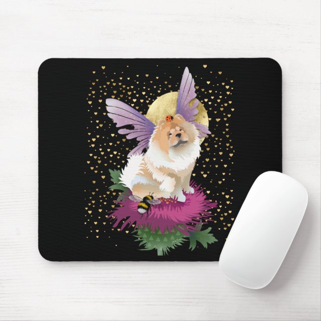 Tapis De Souris VOYEZ-MOI À LA MOON Chow mousepad (Avec souris)