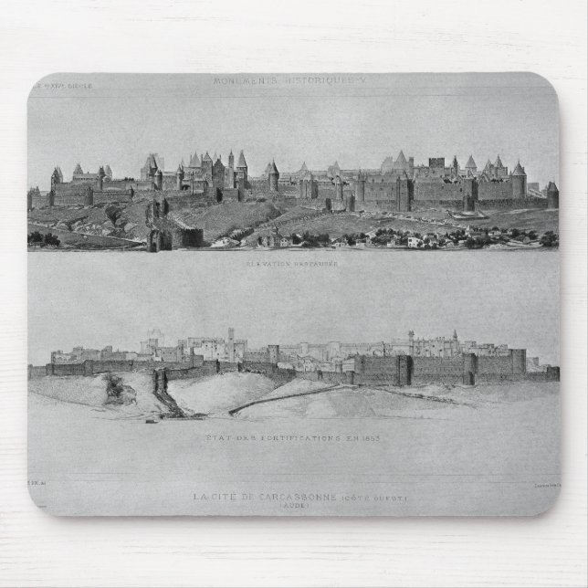 Tapis De Souris Vue de Carcassonne du côté Ouest (Devant)