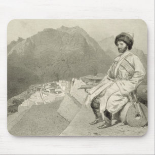Tapis De Souris Vue de Ghimri et portrait de hadji-Mourad, plat