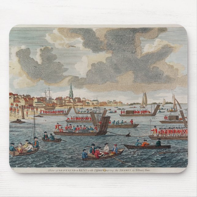 Tapis De Souris Vue de Gravesend avec des troupes (Devant)