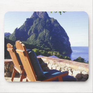 Tapis De Souris Vue de Gros Piton depuis la villa de Stonefield Es