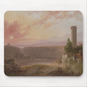Tapis De Souris Vue de lac Nemi au coucher du soleil