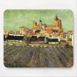 Tapis De Souris Vue de Saintes Maries par Vincent van Gogh