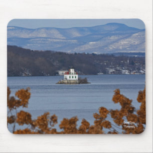 Tapis De Souris Vue d'hiver du phare d'Esopus Meadows