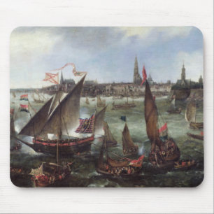 Tapis De Souris Vue du port d'Anvers