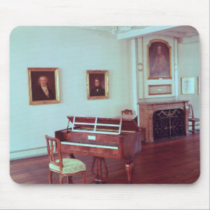 Tapis De Souris Vue d'une salle avec un piano à queue