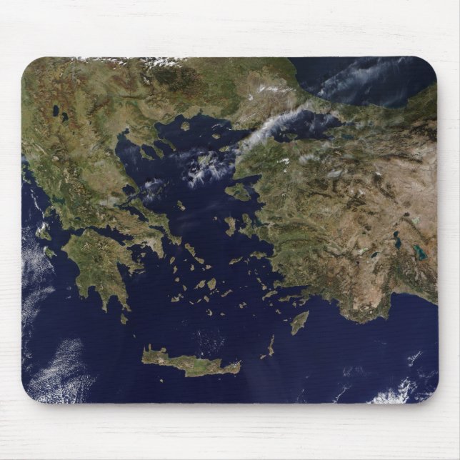 Tapis De Souris Vue satellite de la Grèce et de la Turquie (Devant)
