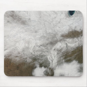 Tapis De Souris Vue satellite d'une tempête grave d'hiver