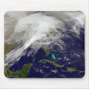 Tapis De Souris Vue satellite d'une tempête massive d'hiver