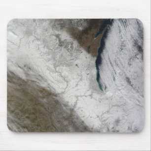 Tapis De Souris Vue satellite sur la neige et le froid