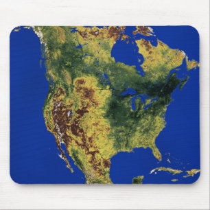 Tapis De Souris Vue topographique de nord et de l'Amérique