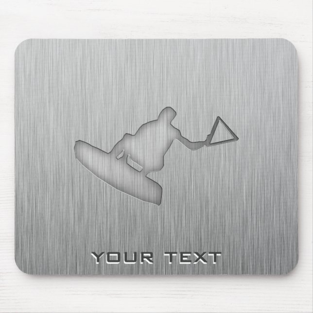 Tapis De Souris Wakeboarder balayé de Métal-regard (Devant)
