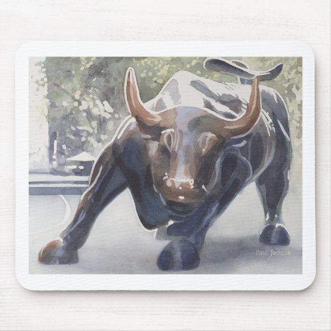 Tapis De Souris Wall Street Taureau par Paul Jackson (Devant)