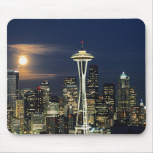 Tapis De Souris Washington, Seattle, Skyline la nuit à partir de 
