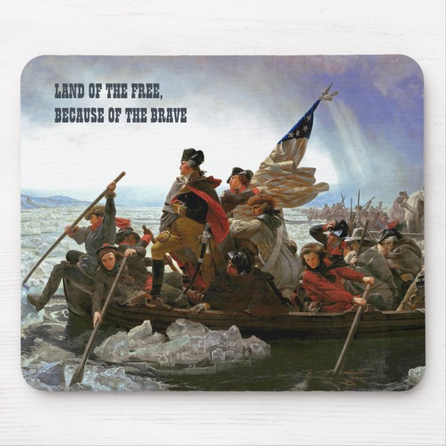Tapis De Souris Washington Traversant le Delaware Fine Art (Devant)