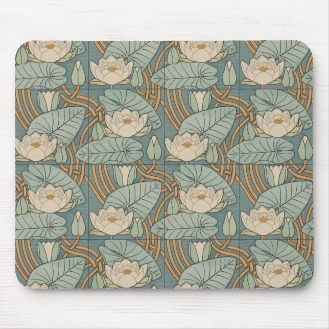 Tapis De Souris Water Lys Lily Art Nouveau Nature (Devant)